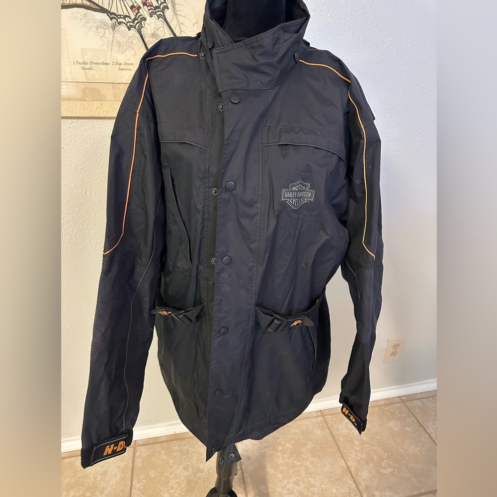 Unisex Harley-Davidson Jacket Motorcycle Windbreaker Waterproof Black Size XL
